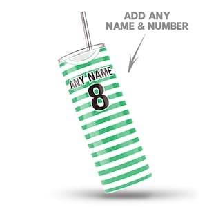 Personalised Celtic Inspired Colours Football 600ml Skinny Tumbler Birthday Anniversary Xmas Christmas Valentines Day Wedding Occasion Gift