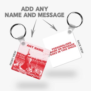 Personalised England World Champions 1966 Football Key Ring Birthday Anniversary Xmas Christmas Valentines Day Wedding Occasion Soccer Gift