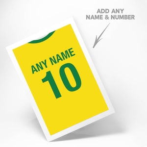 Cartão de cumprimentos personalizado do futebol mundial do brasil, aniversário, natal, dia dos namorados, casamento, presente de futebol, recém-nascido
