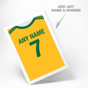 Tarjeta de felicitación de fútbol mundial de Australia personalizada, cumpleaños, aniversario, Navidad, día de San Valentín, boda, ocasión, regalo de fútbol, nacido