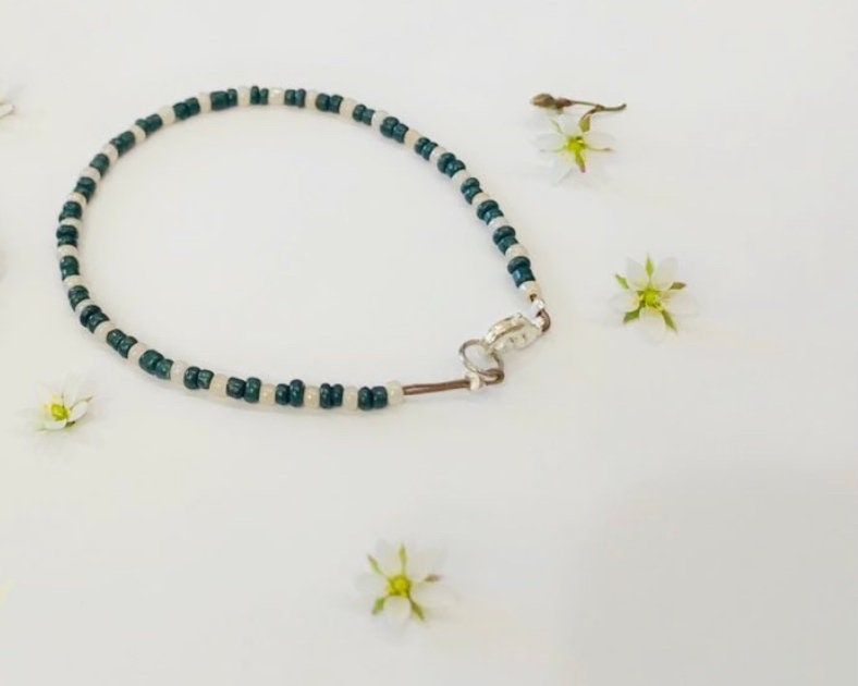 Green charm bracelet Etsy