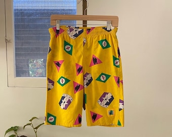 OCEAN PACIFIC Shorts 90's Vintage OP Capri Pants All Over Surfers