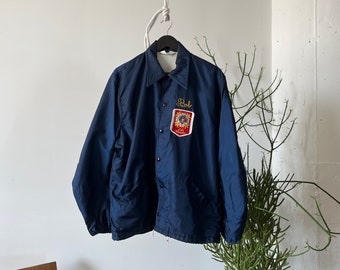 Vintage 1970s VFW Veterans of Foreign Wars Oconomowoc Wisconsin Embroidered Chain Stitched Nylon Windbreaker Jacket, Made in USA