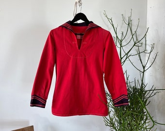 Vintage 1970s German Sailor Red Tunic R. & A. Becker