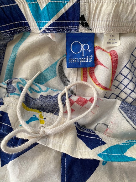 パンツ 90s vintage ocean pacific short pants Vintage 90s Ocean Pacific Surf Shorts, Printed Cotton, Made in USA