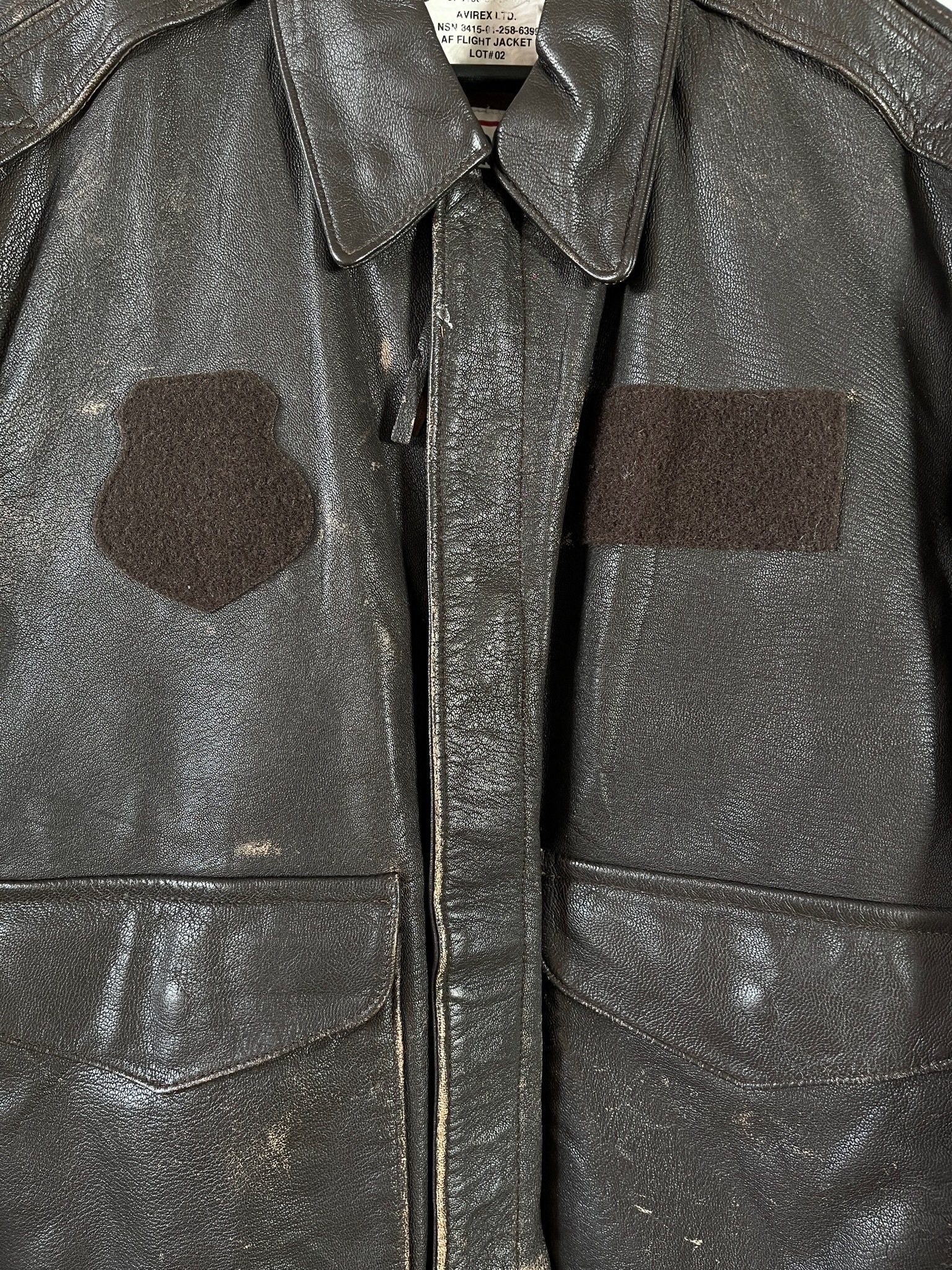 Vintage 1980s Avirex Leather A-2 Flight Bomber Jacket, US Air