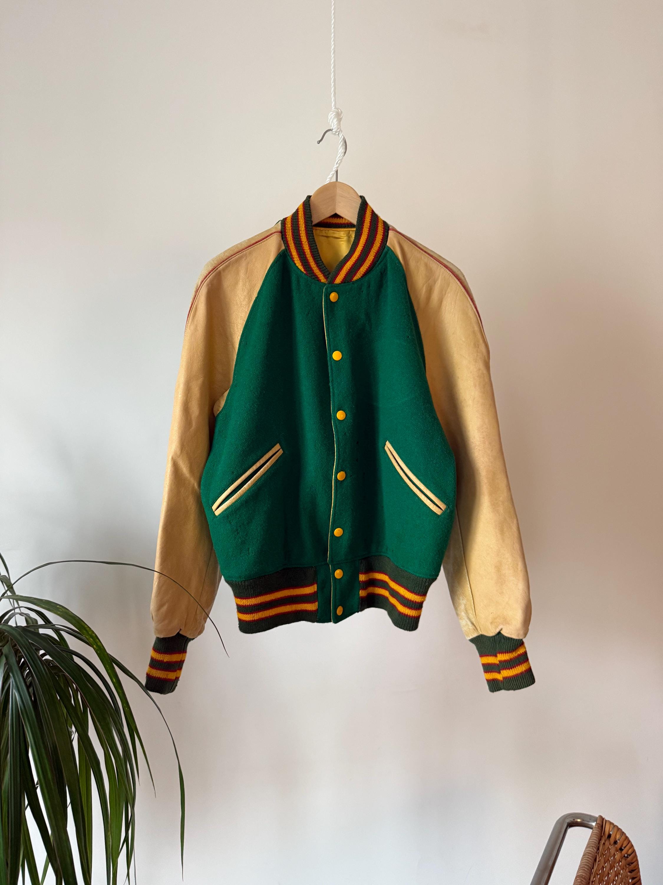 50s ヴィンテージ BUTWINRVERSIBLJACKETウールジャケット Vintage 1950s 60s Distressed Butwin Reversible Varsity Jacket
