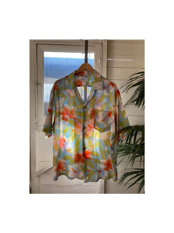 Vintage 1950’s Flowers Printed Hawaiian Shirt, Sho
