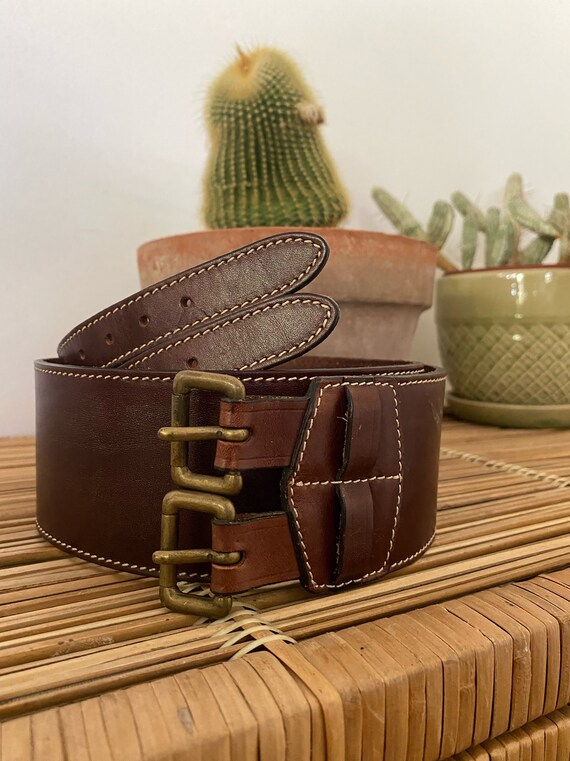 Vintage 1990s the J. Peterman Company Brown Leather Wide  display picture 2