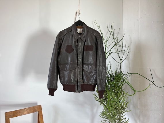 Vintage 1980s Avirex DSCP A-2 Flight US Air Force Leather Army 