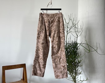 Vintage USMC Camo Conjunto de Combate Militar Pantalones Desierto MARPAT, Hecho en EE.UU.