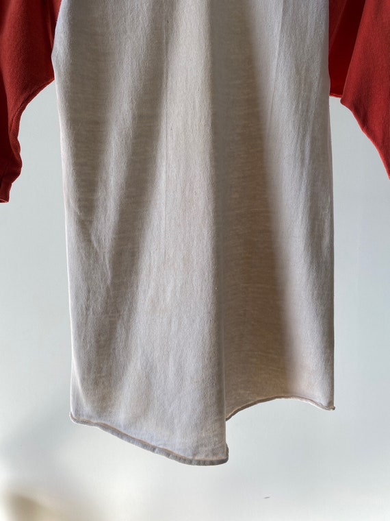 Vintage 1970s Russell Athletic Faded Red & White … - image 5