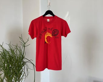 Camiseta roja vintage de tenis Acorn Aces de los años 80, marca Screen Stars, fabricada en EE. UU.