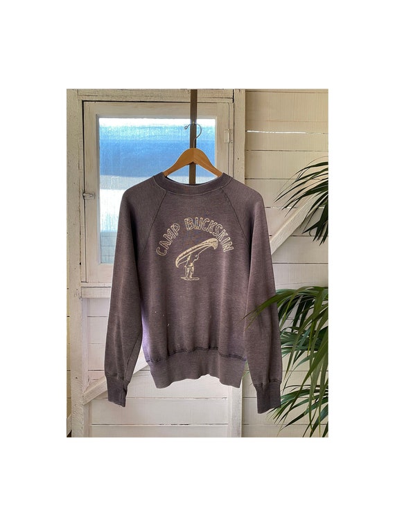 Vintage 1960’s Champion Camp Buckskin Raglan Sweat
