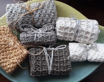 Virkattuja kestotiskirättejä/ Handmade wash cloths