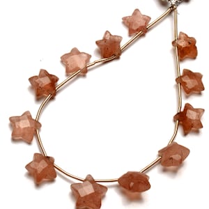 Natural Pink Strawberry Quartz Gems 10 to 12 mm Size Faceted Star Shape Beads 6.5&quot; Strand