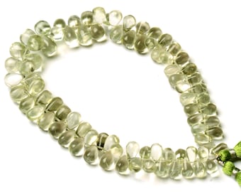 天然プラシオライトグリーンアメジスト宝石 8x5～11 x 8 mm サイズ