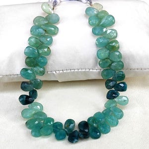 Natural Grandidierite Gemstone 9x6 to 10x7 mm Size Faceted Pear Briolette Beads 8 Inch Strand
