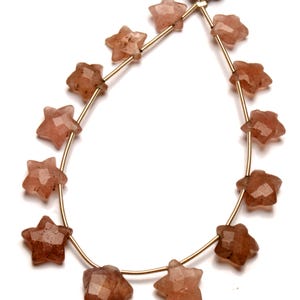 Natural Pink Strawberry Quartz Gems 9 to 11 mm Size Faceted Star Shape Beads 7&quot; Strand