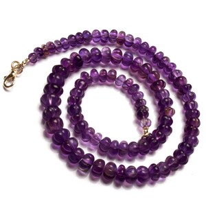 Natural Amethyst Gemstone 6 to 9 mm Size Carved Muskmelon Shape Beads 17" Necklace image 5
