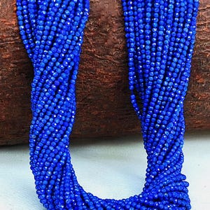 Natural Lapis Lazuli Gemstone 2 mm Size Faceted Round Beads 13&quot; Strand