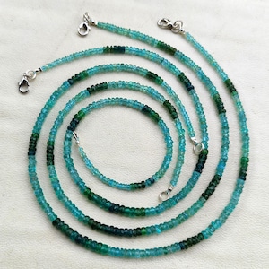 Natural Rainbow Apatite Gemstone 4 mm Size Faceted Rondelle Beads 15&quot; Necklace