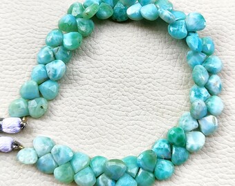 ラリマー ファセット ハート型ビーズ、ラリマー ファセット ビーズ