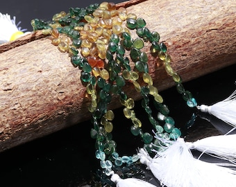 Natural Rainbow Apatite Gemstone 6.5 mm Size Smooth Heart Shape Beads 8.5 Inch Strand