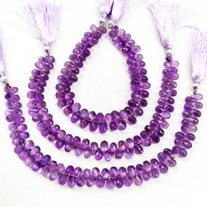 Natural Amethyst Gemstone 7x5 mm Size Faceted Teardrop Shape Beads 8&quot; Strand