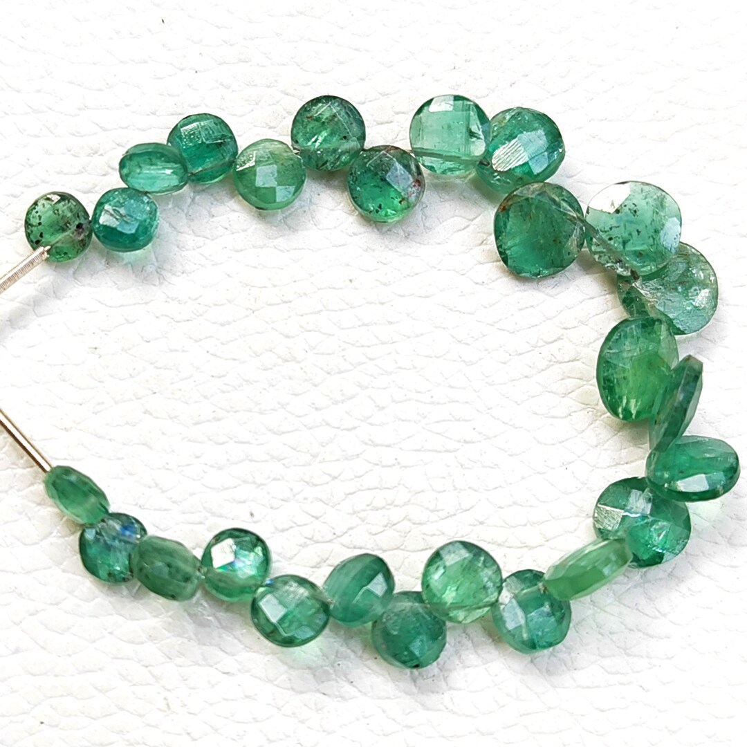 Natural Mint Green Kyanite Gemstone 6 to 9 Mm Size Faceted Coin Shape Beads 5 Inch Strand Etsy