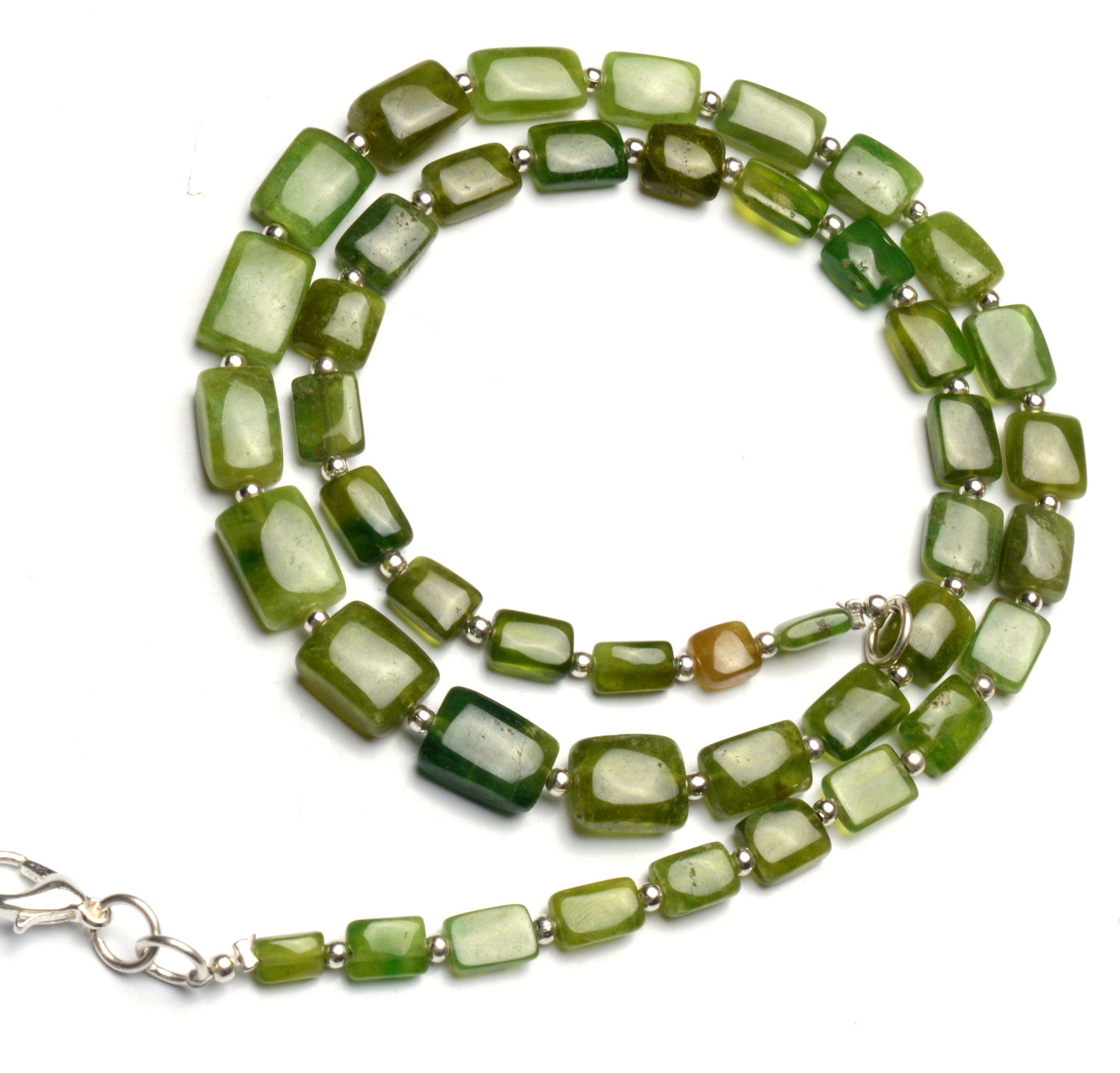 Rough Unpolished Peridot Gem Beads Necklace 8 to 18 mm Size Nuggets 20  Length