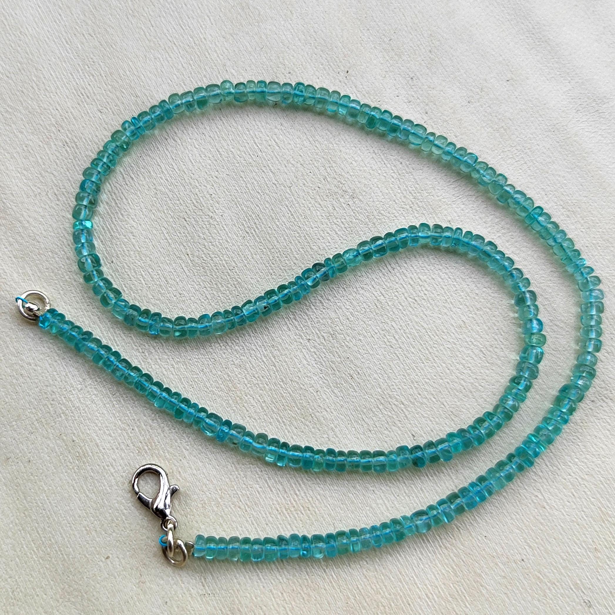 天然グリーンアパタイト宝石 3.5 mm サイズ 滑らかなロンデルシェイプ