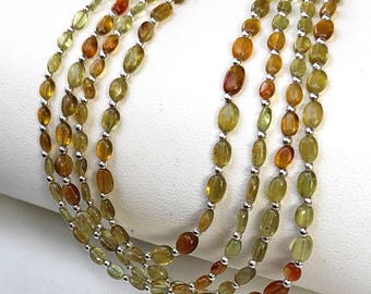 Natural Rainbow Apatite Gemstone 4 to 6 mm Size Smooth Nugget Beads 16" Necklace