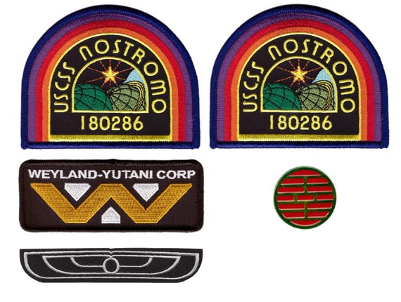 OneKool Set Di 3 Toppe Termoadesive Alien - Weyland, Nostromo, Sulaco - Emblemi Per Giacche E Zaini, 100% Cotone, Colori Vivaci