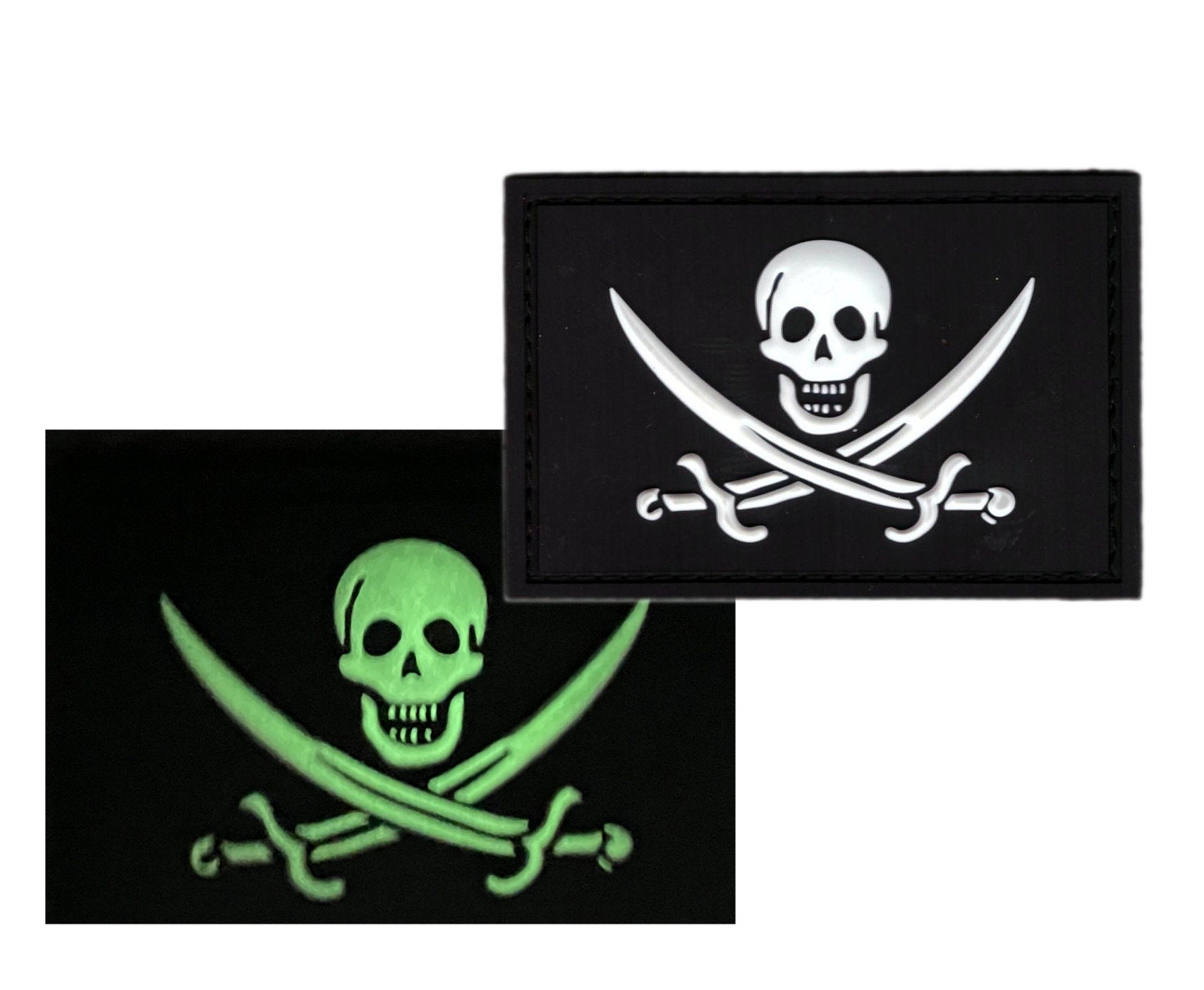 3D PVC tactical morale military airsoft biker patch Skull go to