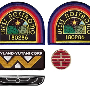 5pc Black - Alien Movie USCSS Nostromo Crew Costume Patches