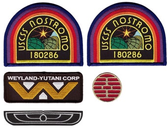 5pc Black - Alien Movie USCSS Nostromo Crew Costume Patches