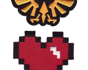 Hyrule Kingdom Hylian Crest Loftwing Pixel Heart Life Patch