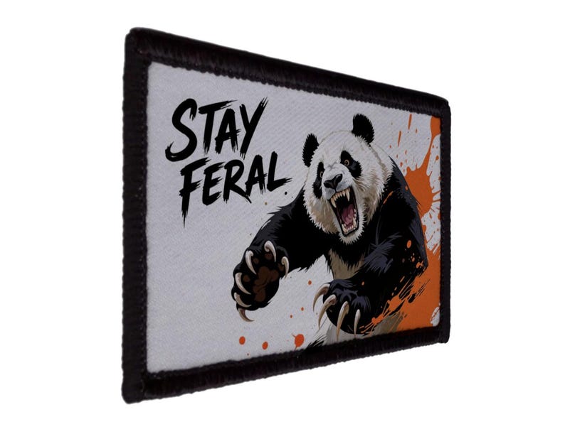 Stay Feral Raccoon, Panda, Tiger Motivational Patch - Etsy