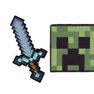 Diamond Sword Pixel Art Patch