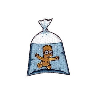 Bart in a Fish Bag Humor Nirvana Patch