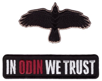 Black Raven Flying Crow Vikings Norse Odin Patch