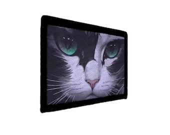 Cat Face Pet Love Green Eyes Patch