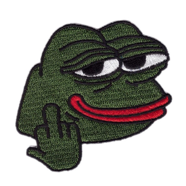 Pepe fuck you Mittelfinger Meme Frosch Aufnäher