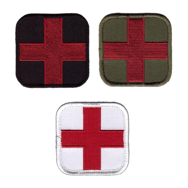 Medic Cross EDC Bag First Aid Iron on / with VELCRO® BRAND Hook Fastener Patch