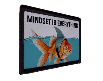 Mindset is Everything Gold Fish Shark Think Big Patch
