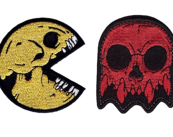 Hungry Yellow Skull Retro Gaming Patch