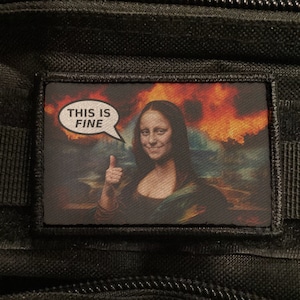 This is Fine Mona Lisa Pug Dog Meme Patch