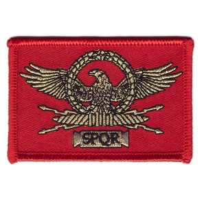 SPQR Roman Republic Golden Eagle Legion Flag Patch