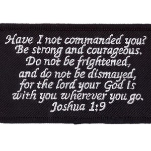 Joshua 1:9 Combat Army Bible Christian Verse with VELCRO® BRAND Hook Fastener Patch